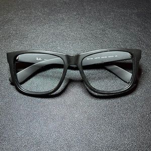 Used Ray-Ban Justin RB4165 Matte Black sunglass frames, no lenses